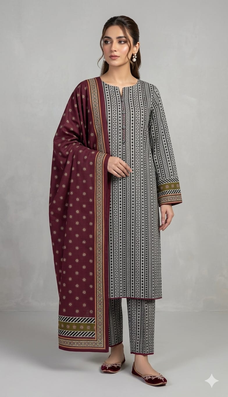 Printed 3 Piece Unstitched N13